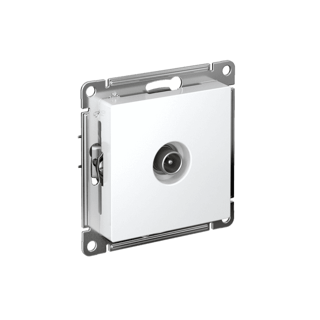 Розетка TV оконечная Systeme Electric AtlasDesign ATN000191, цвет белый, механизм, для скрытого монтажа, глянцевая
