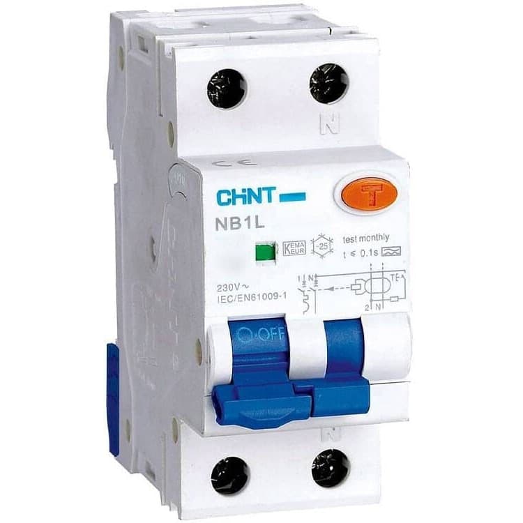 Дифференциальный автомат Chint NB1L 1P+N C32 30mA тип AC 10kA, артикул 203110