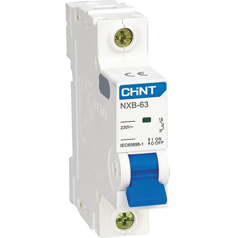 Автоматический выключатель модульный Chint NXB-63 1P, характеристика C, номинальный ток 16А, отключающая способность 6кА, артикул 814014