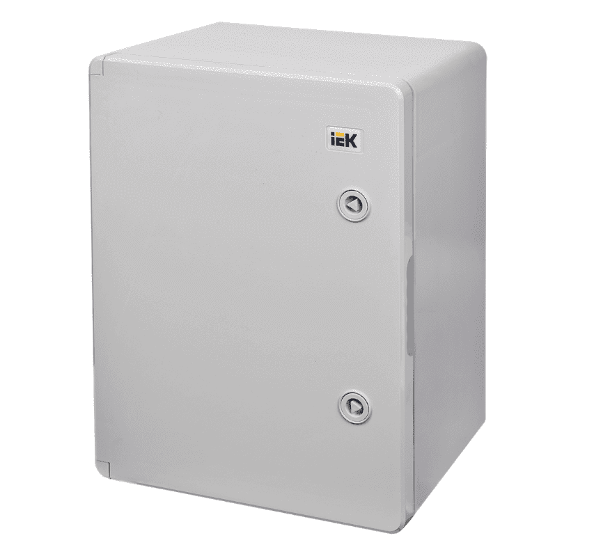 Бокс пластиковый навесной IEK ЩМПп MKP93-N-403022-65, 400×300×220 мм, IP65, с монтажной панелью, 100А, серый