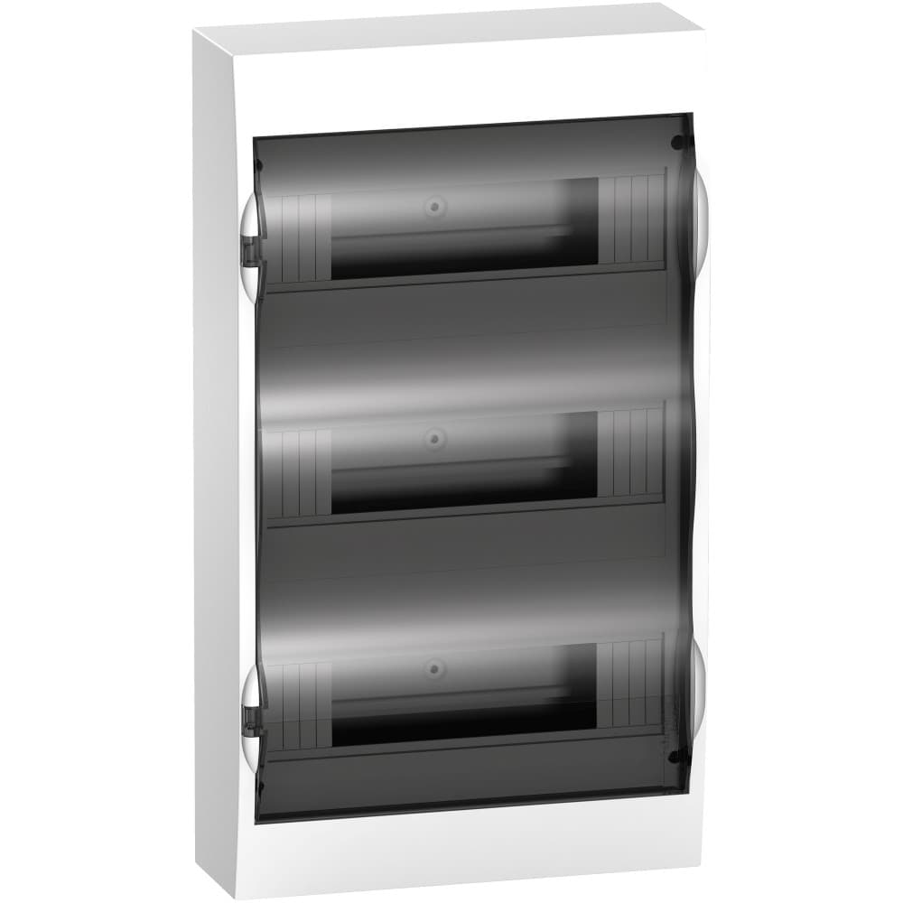 Бокс пластиковый навесной Systeme Electric City9 Box EZ9E312S2SRU, 3 ряда на 36 модулей, с прозрачной дверцей, IP40