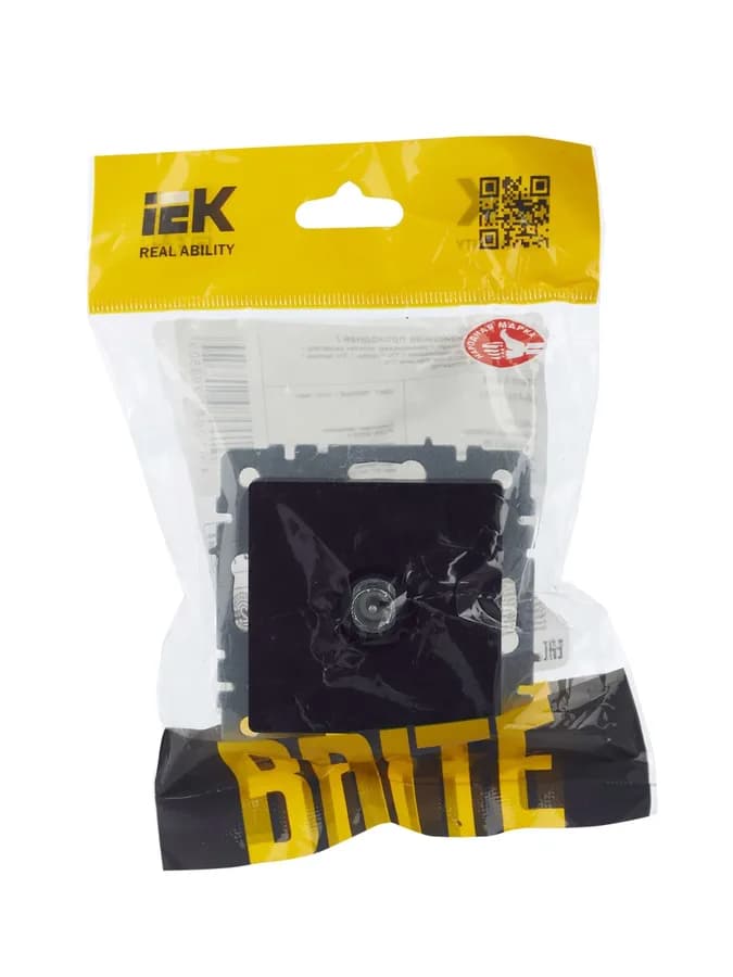 Розетка TV IEK BRITE BR-A10-P-K02 (черный), фото 2