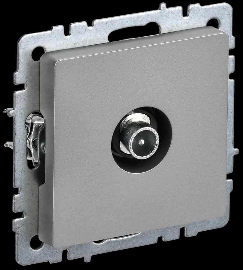 Розетка TV IEK BRITE BR-A10-P-K46 (сталь)