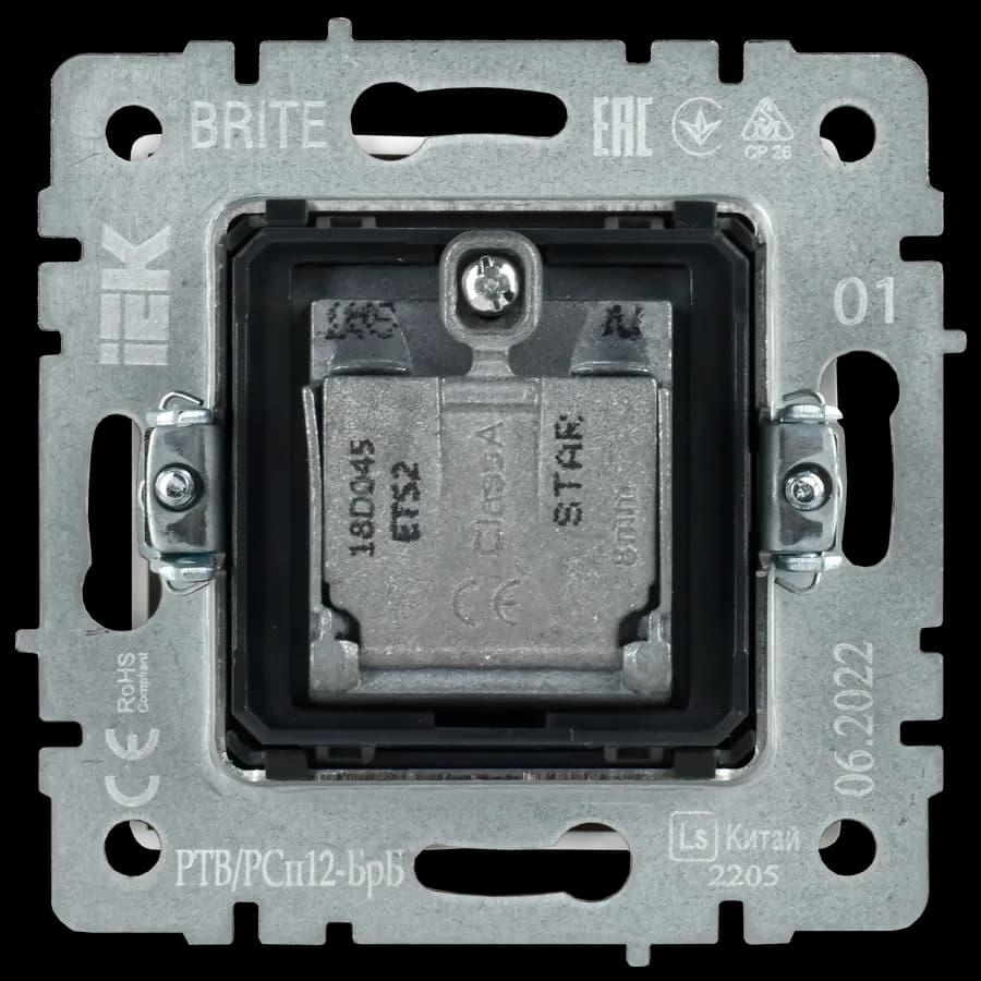 Розетка двойная TV IEK BRITE BR-AF20-O-K01 (белый), фото 4