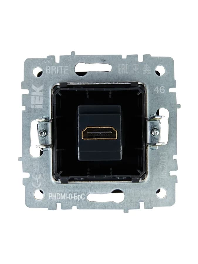 Розетка HDMI IEK BRITE BR-H10-K46 (сталь), фото 3