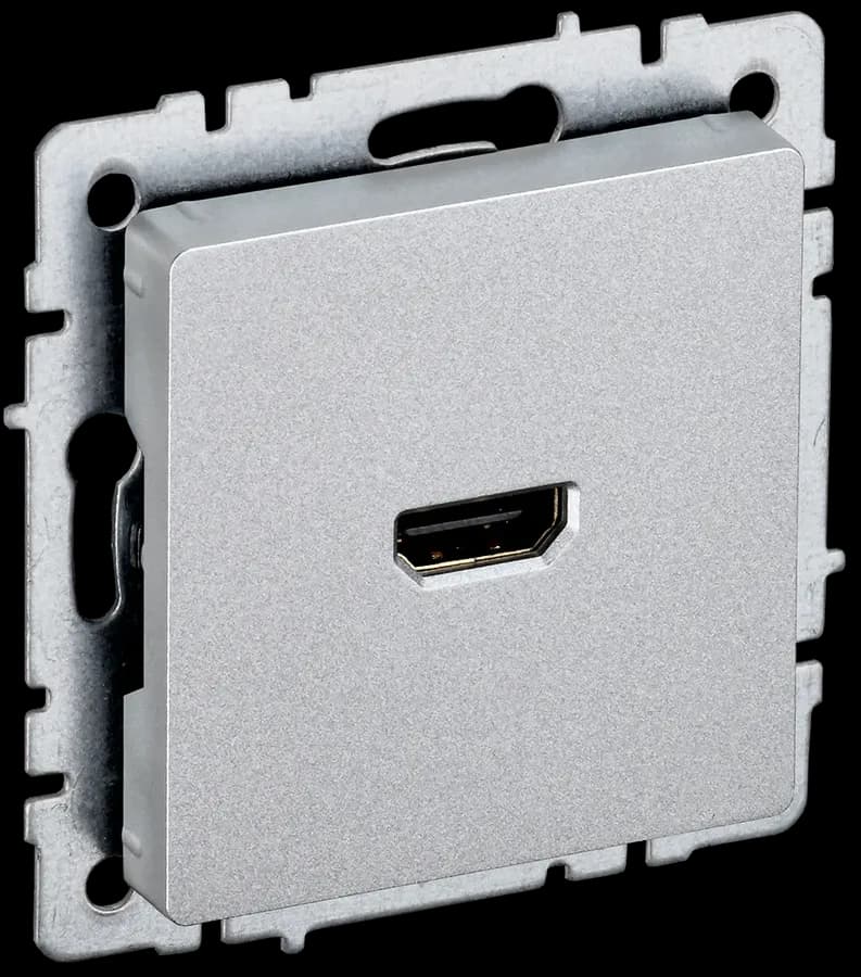 Розетка HDMI IEK BRITE BR-H10-K47 (алюминий)