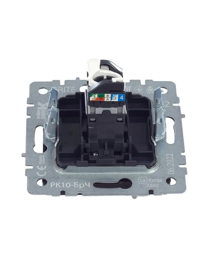 Розетка компьютерная IEK BRITE BR-K10-1-K02 (черный), фото 4