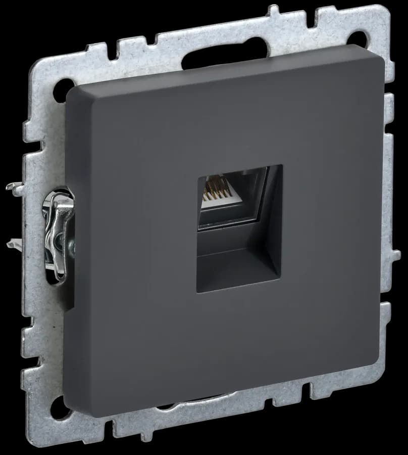 Розетка компьютерная IEK BRITE BR-K10-1-K53 (графит)