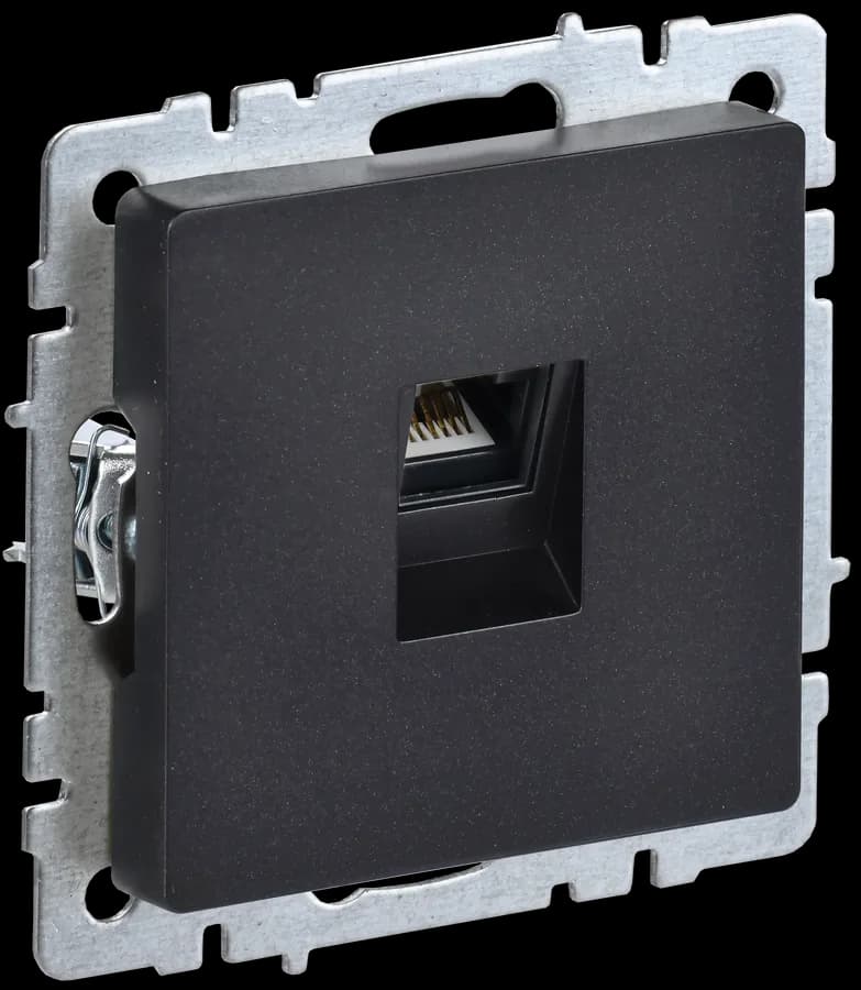 Розетка компьютерная IEK BRITE BR-K10-2-K02 (черный)