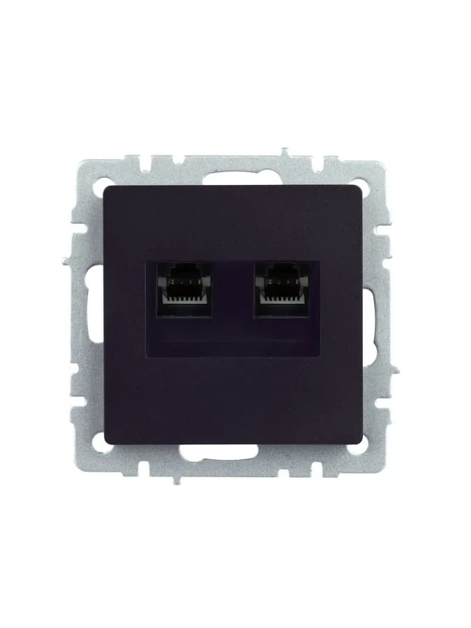 Розетка двойная компьютерная IEK BRITE BR-K20-1-K02 (черный), фото 4