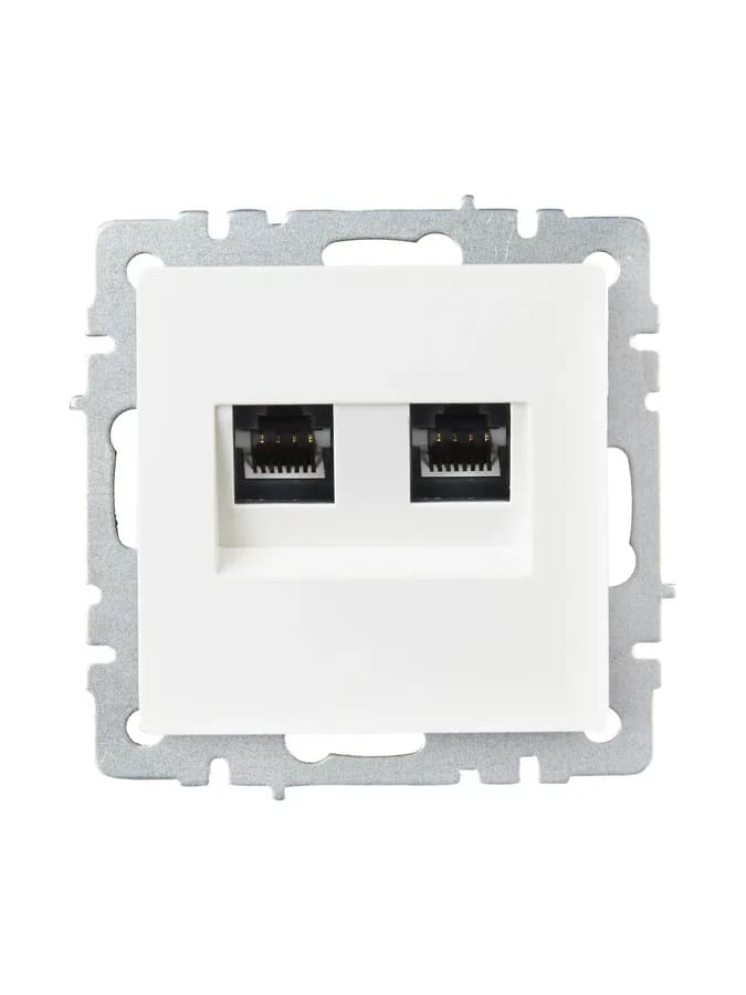 Розетка двойная компьютерная IEK BRITE BR-K20-2-K01 (белый), фото 4