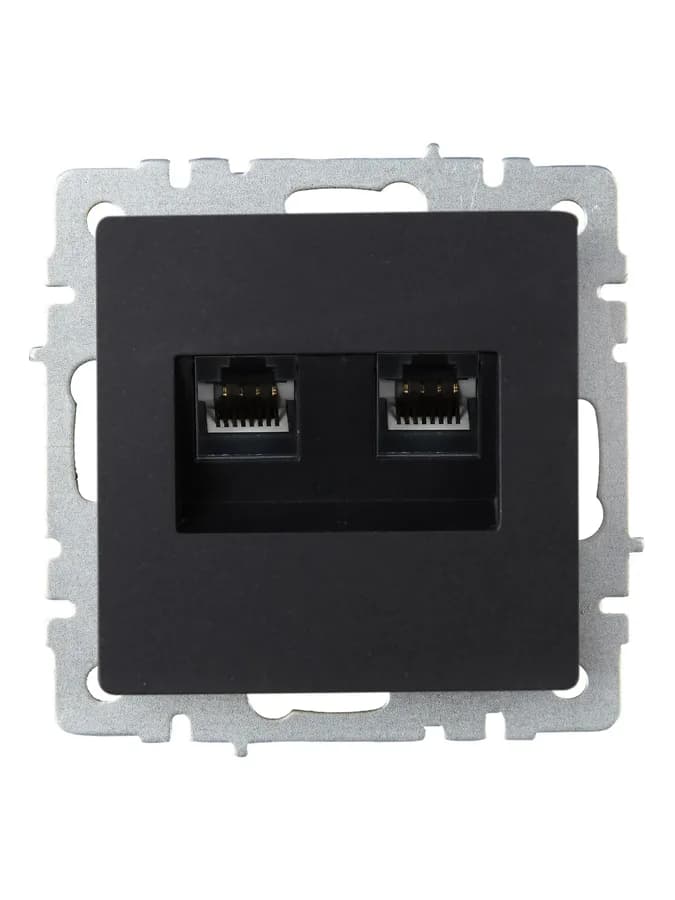Розетка двойная компьютерная IEK BRITE BR-K20-2-K02 (черный), фото 3