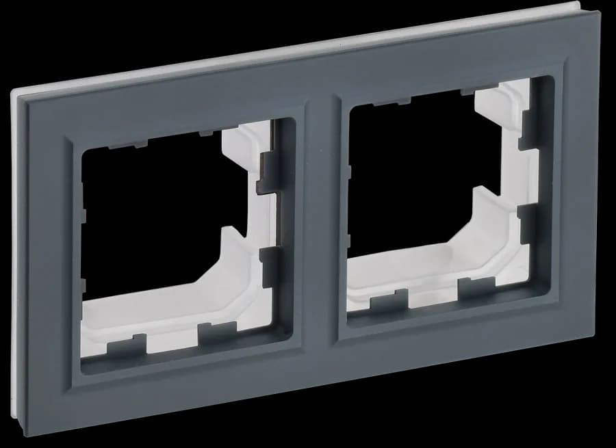 Рамка двухместная IEK BRITE BR-M22-44-K53 (графит)