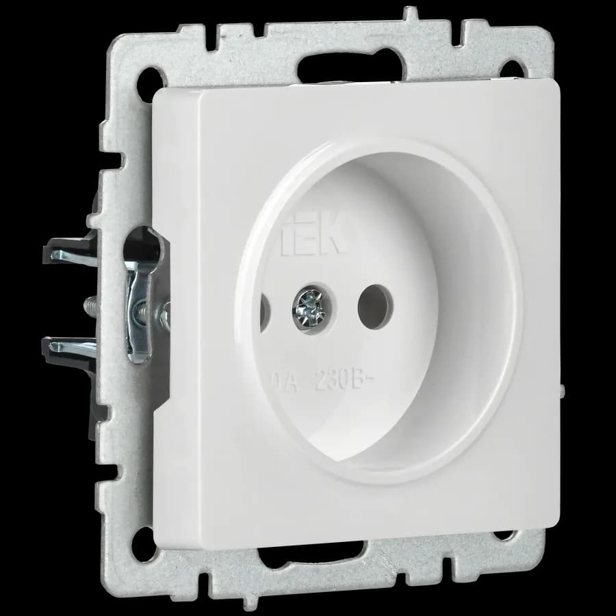 Розетка без заземления IEK BRITE BR-R10-10-K01 (белый), фото 4