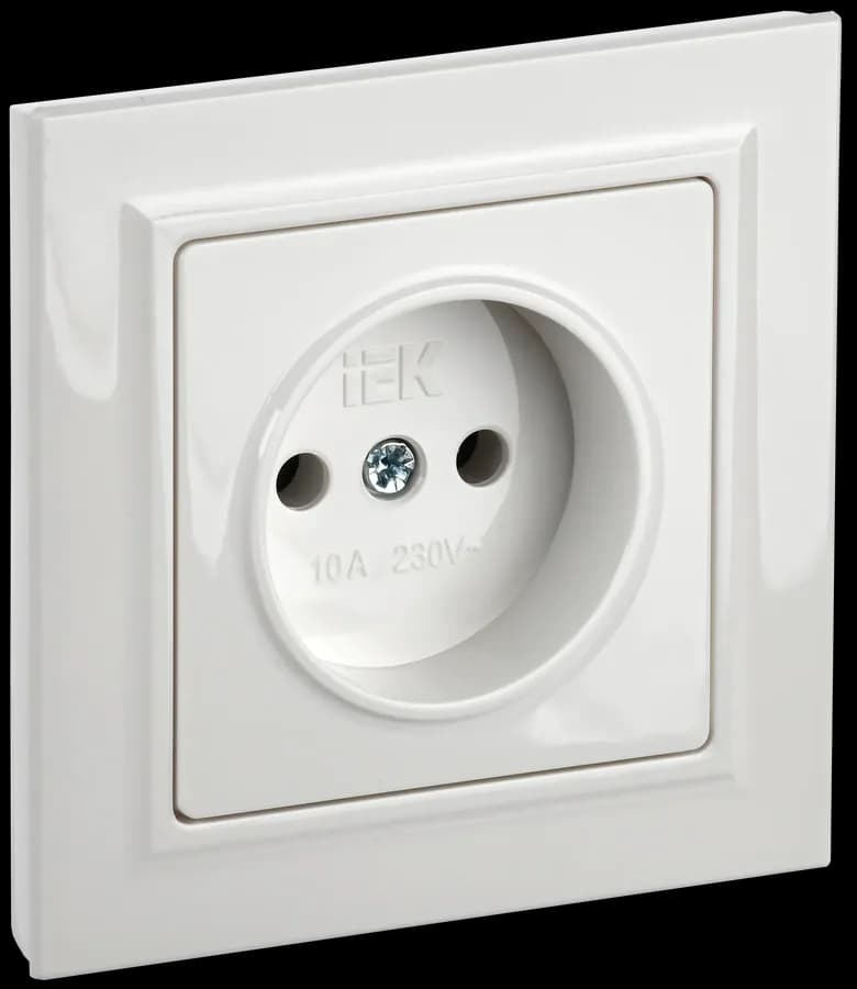 Розетка без заземления IEK BRITE BR-R10-10-K01-F (белый)