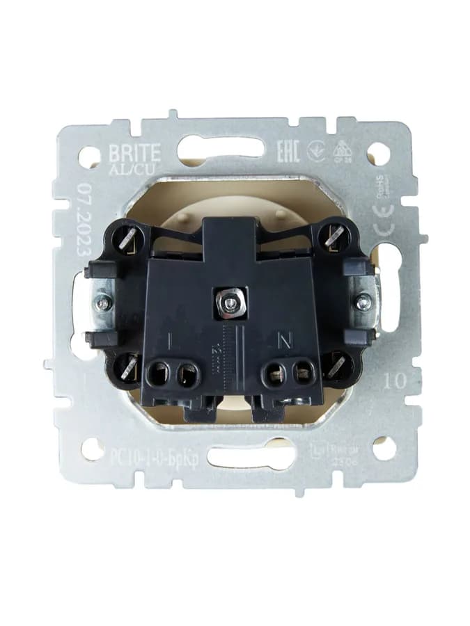 Розетка без заземления IEK BRITE BR-R10-10-K10 (бежевый), фото 4