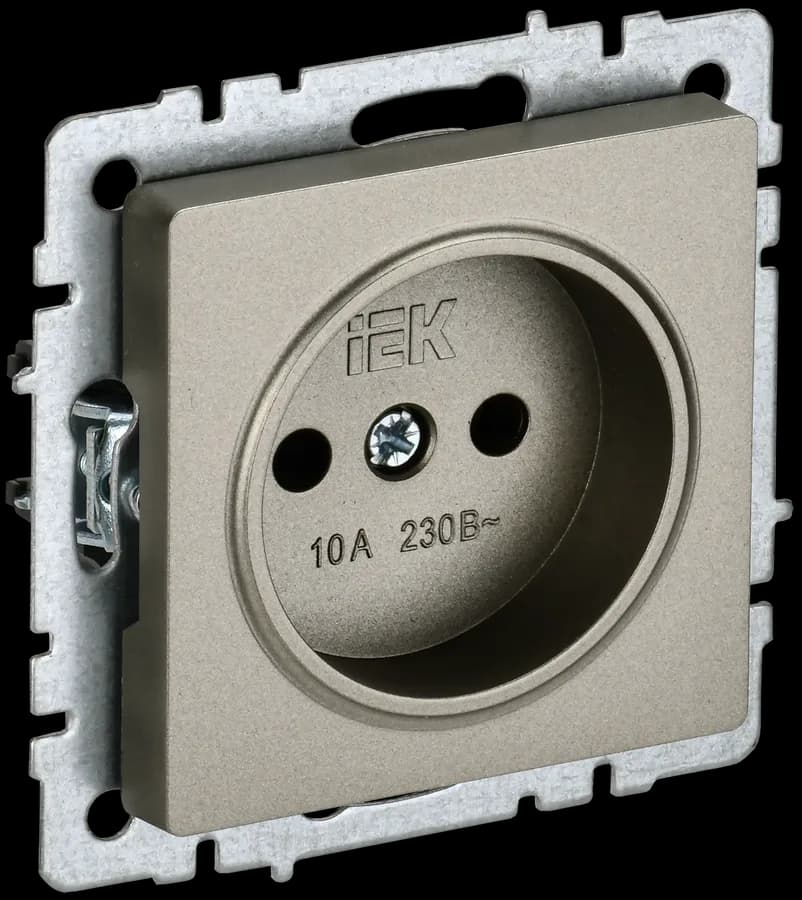 Розетка без заземления IEK BRITE BR-R10-10-K37 (шампань)