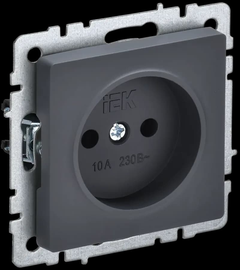 Розетка без заземления IEK BRITE BR-R10-10-K53 (графит)