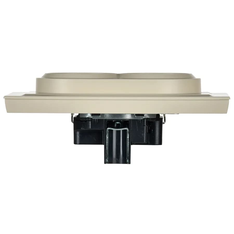 Розетка двойная с заземлением и рамкой IEK BRITE BR-R21-16-K10-F (бежевый), фото 3
