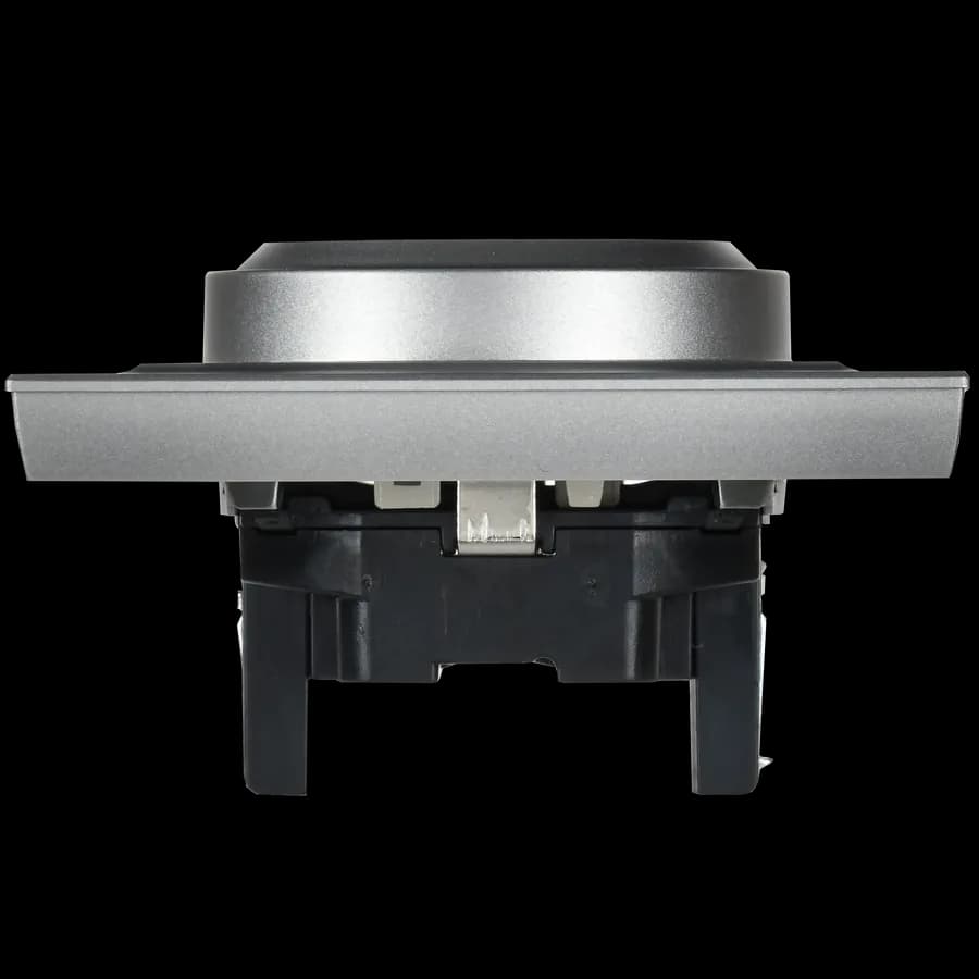 Розетка двойная с заземлением, защитными шторками и рамкой IEK BRITE BR-R24-16-K47-F (алюминий), фото 3