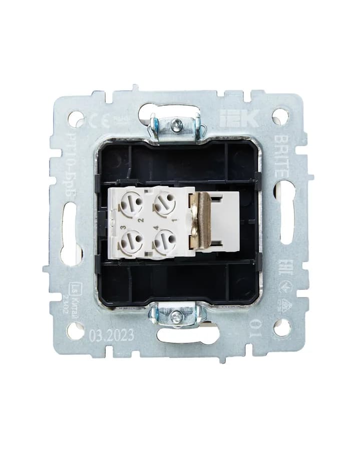 Розетка телефонная IEK BRITE BR-T10-K01 (белый), фото 3