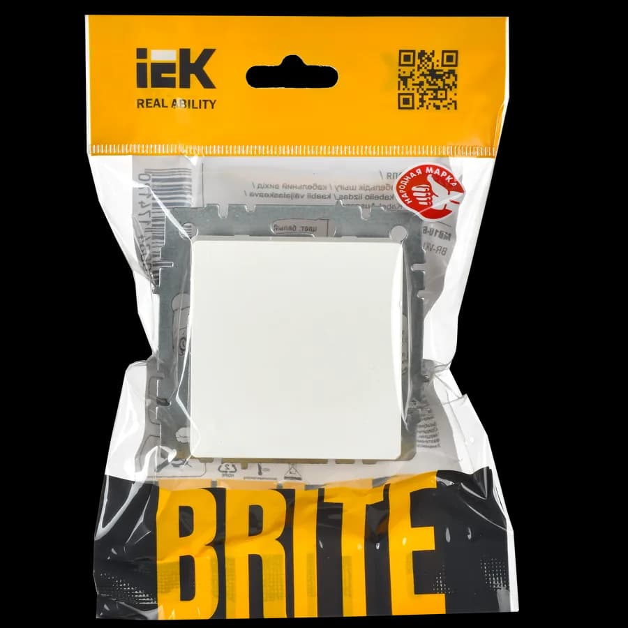 Выключатель 1-клавишный IEK BRITE BR-V14-0-10-K01 (белый), фото 2