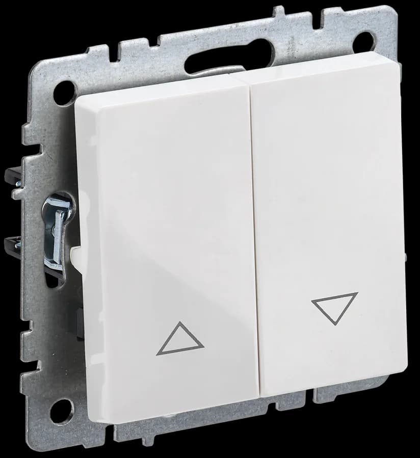 Выключатель 2-клавишный для жалюзи IEK BRITE BR-V15-0-10-K01 (белый)