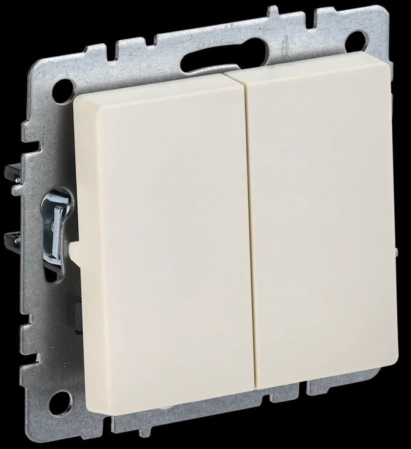 Выключатель 2-клавишный IEK BRITE BR-V20-0-10-K10 (бежевый)