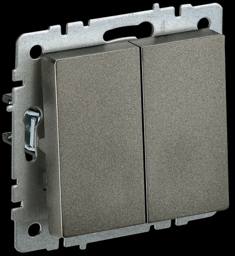 Выключатель 2-клавишный IEK BRITE BR-V20-0-10-K45 (бронза)