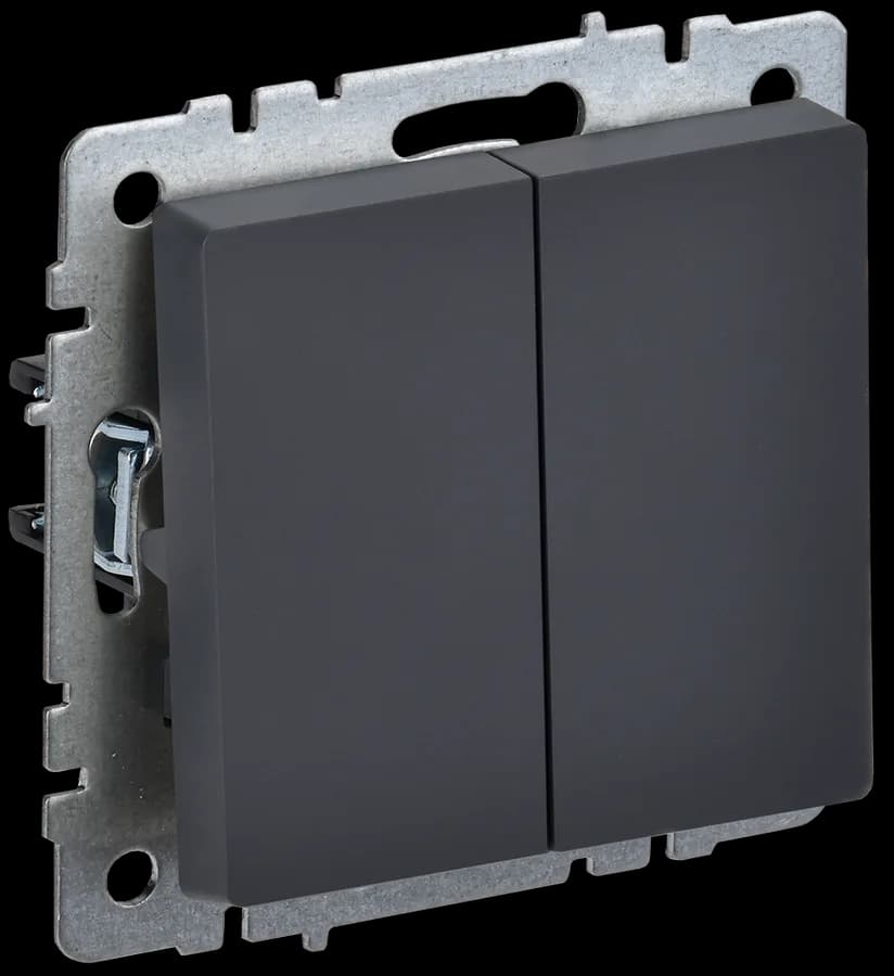 Выключатель 2-клавишный IEK BRITE BR-V20-0-10-K53 (графит)