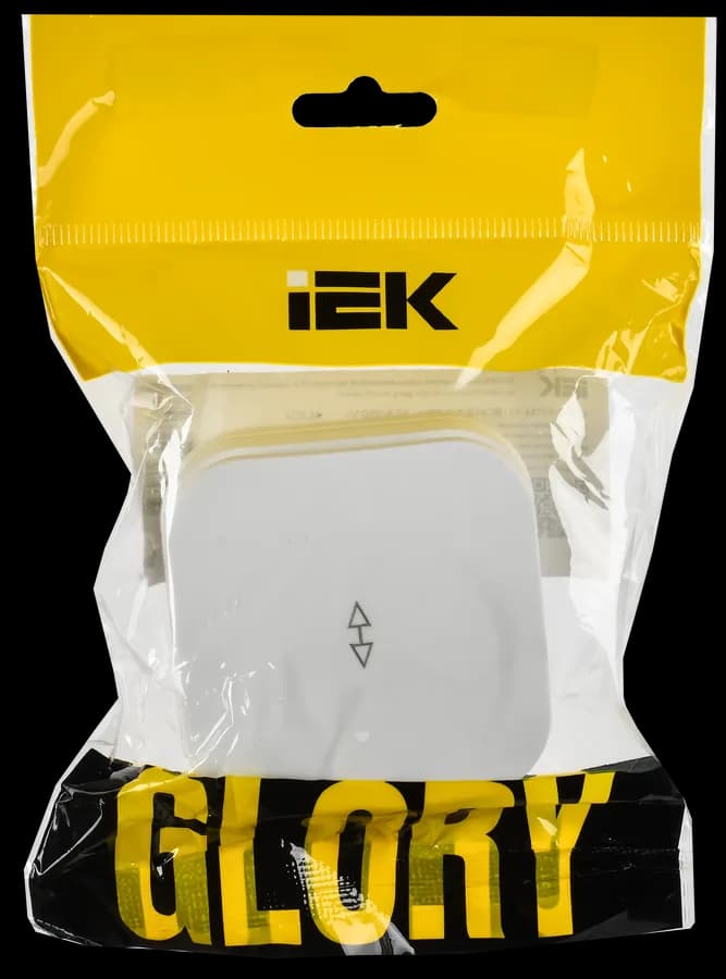 Выключатель 1-клавишный проходной IEK GLORY EVH12-K01M-10 (белый), фото 2