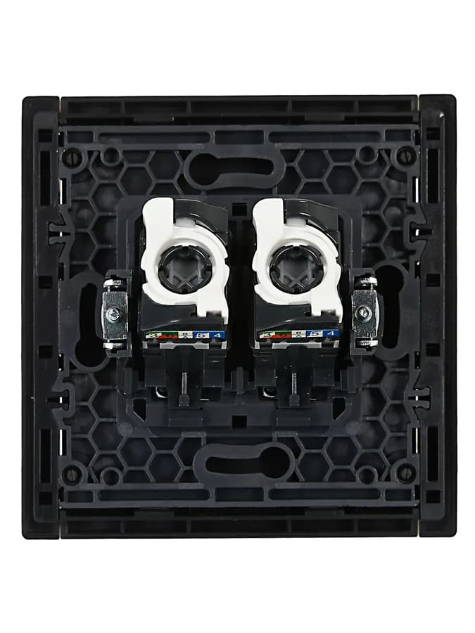 Розетка двойная компьютерная с рамкой IEK FORTE&PIANO FP-K20-1-K02 (черный), фото 4