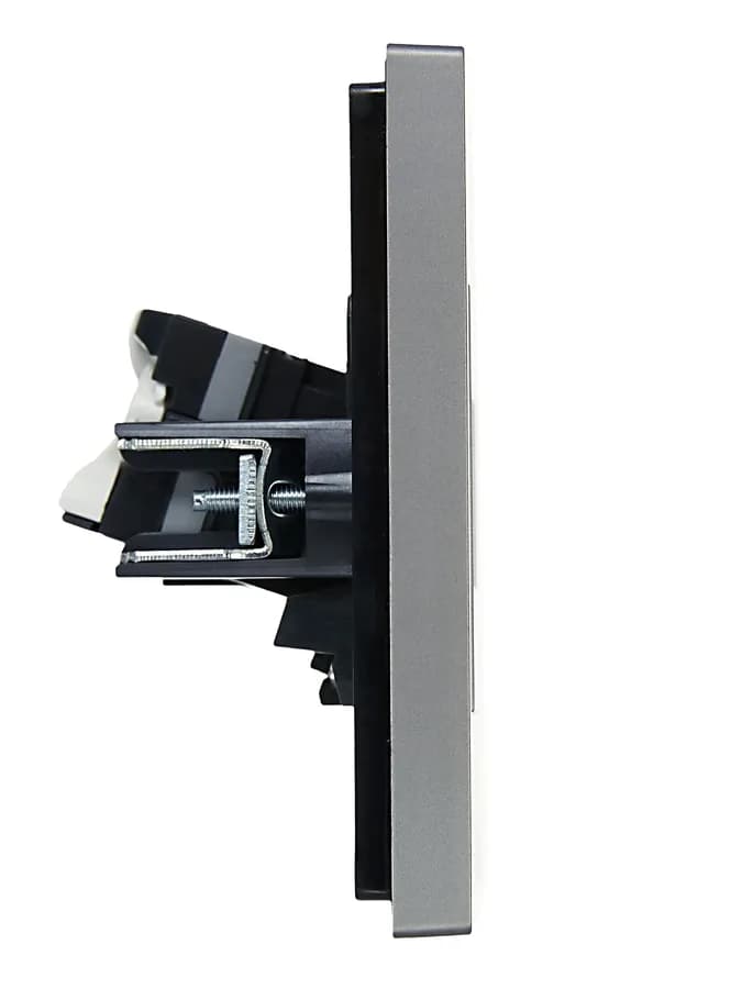 Розетка двойная компьютерная с рамкой IEK FORTE&PIANO FP-K20-1-K46 (сталь), фото 4