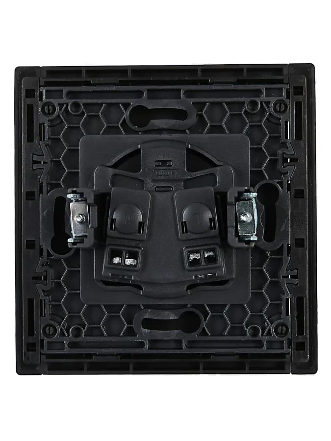 Розетка без заземления с защитными шторками IEK FORTE&PIANO FP-R13-10-K02 (черный), фото 3