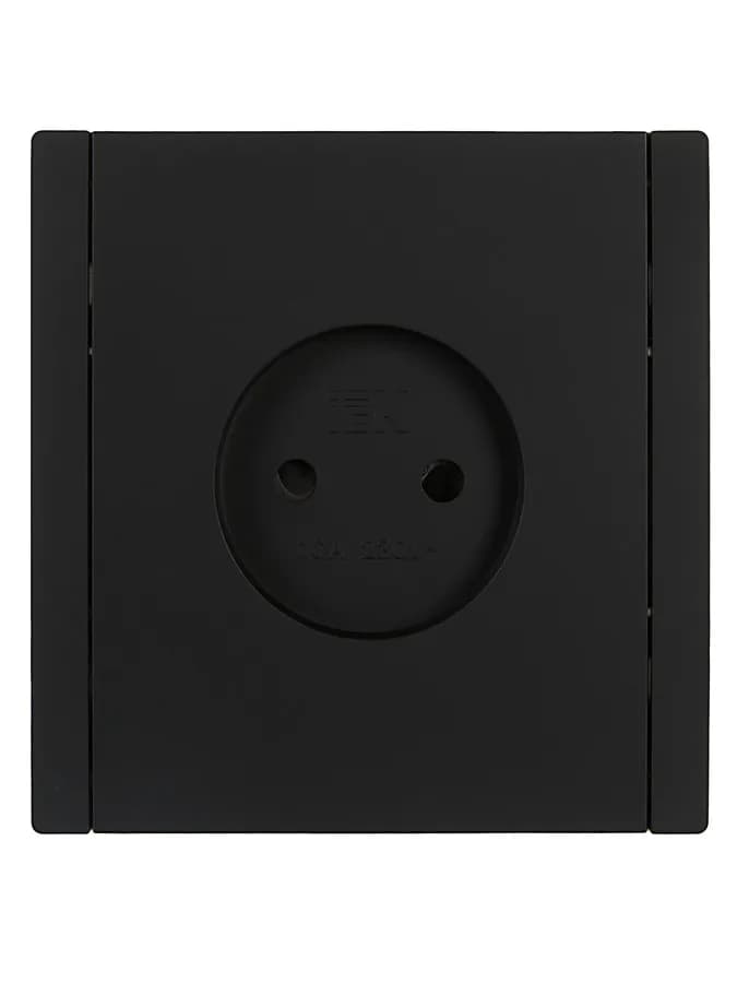 Розетка без заземления с защитными шторками IEK FORTE&PIANO FP-R13-10-K02 (черный), фото 4