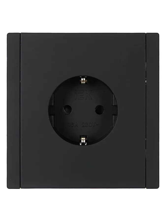 Розетка с заземлением и защитными шторками IEK FORTE&PIANO FP-R14-16-K02 (черный), фото 3