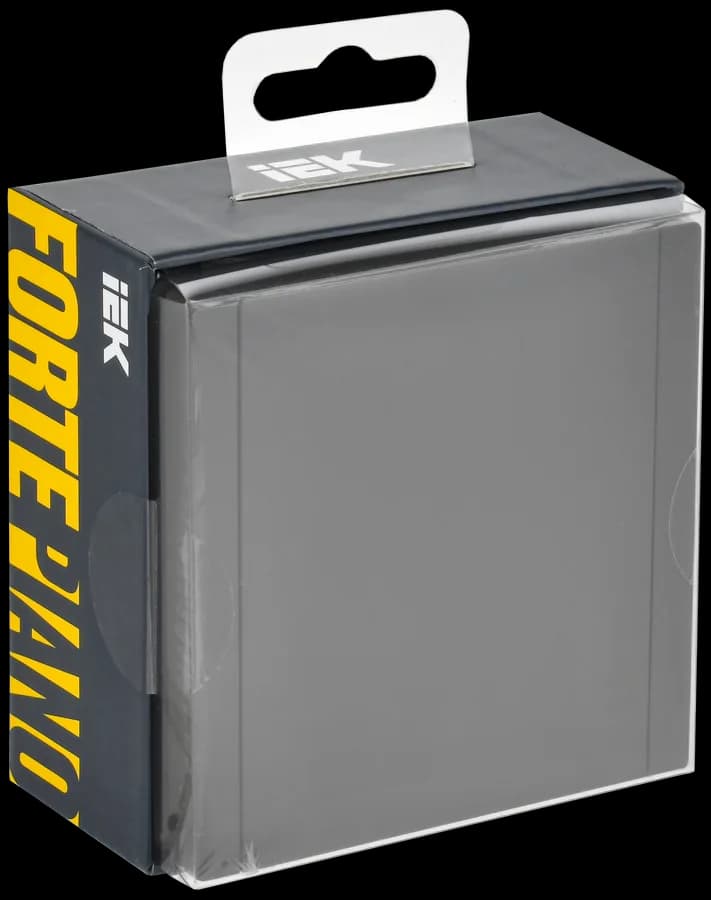 Розетка с заземлением, защитными шторками и крышкой IEK FORTE&PIANO FP-R16-16-44-K03 (серый), фото 2