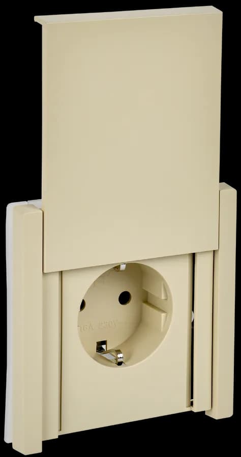 Розетка с заземлением, защитными шторками и крышкой IEK FORTE&PIANO FP-R16-16-44-K10 (ваниль)