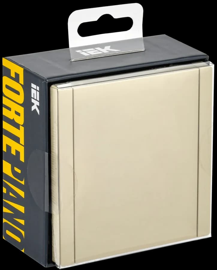 Розетка с заземлением, защитными шторками и крышкой IEK FORTE&PIANO FP-R16-16-44-K10 (ваниль), фото 2