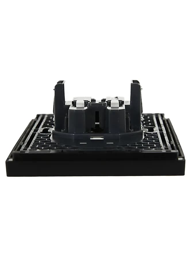 Розетка двойная без заземления с рамкой IEK FORTE&PIANO FP-R20-10-1-K02 (черный), фото 4