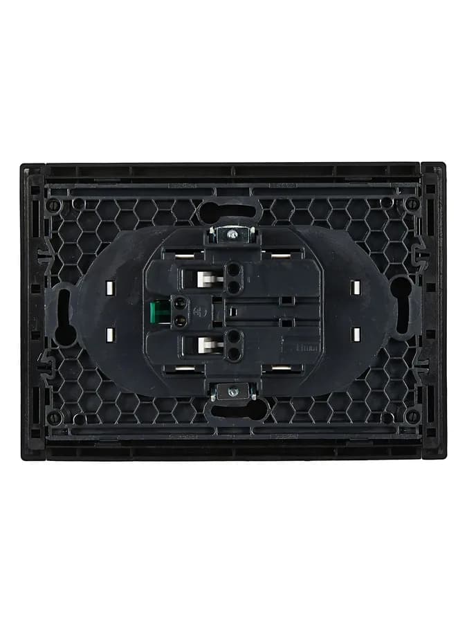 Розетка двойная с заземлением и рамкой IEK FORTE&PIANO FP-R21-16-1-K02 (черный), фото 4