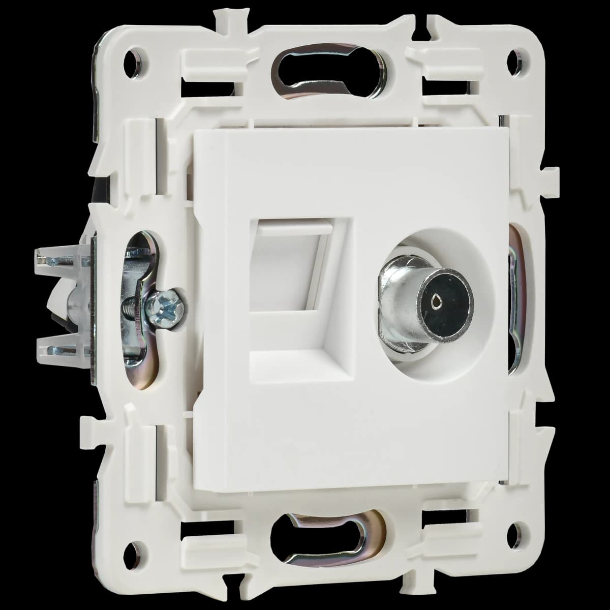 Розетка двойная TV + компьютерная IEK SKANDY SK-AK20-2-K01 (белый арктический), фото 4