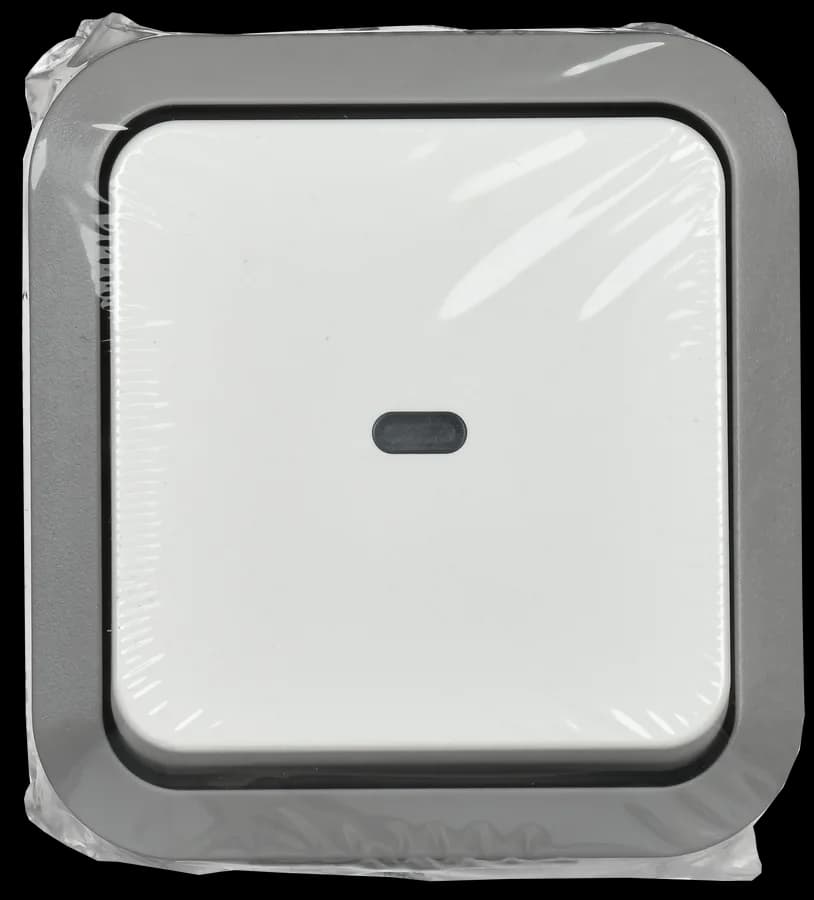Выключатель 1-клавишный проходной с подсветкой IEK TORS TS-V10-1-10-55-K41 (серо-белый), фото 2