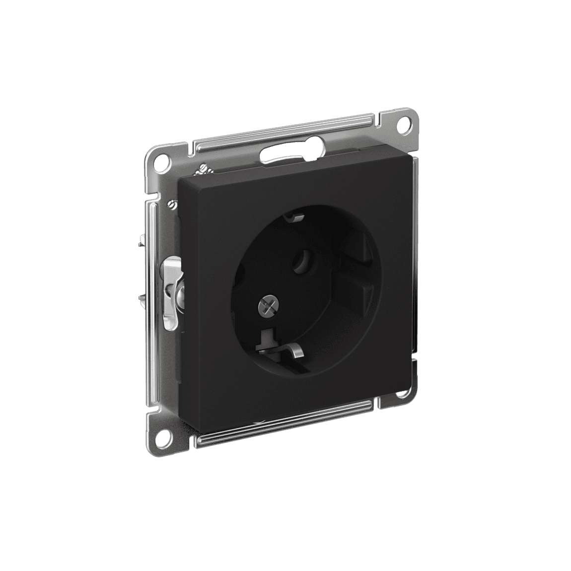 Розетка с заземлением Systeme Electric ATLASDESIGN карбон ATN001043