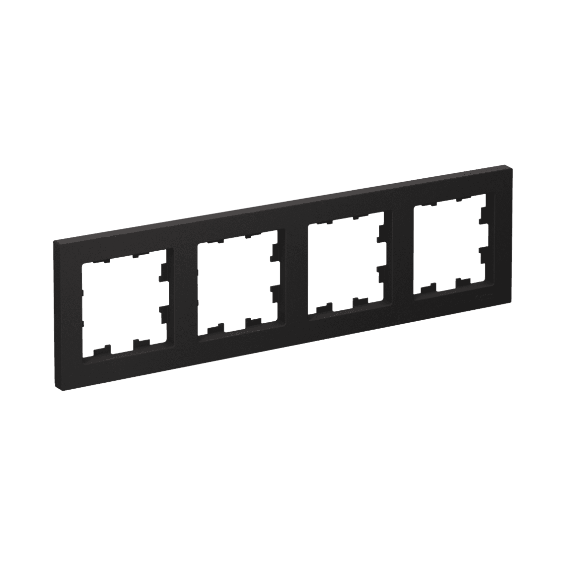 Рамка Schneider Electric AtlasDesign на четыре места для розеток и выключателей, цвет карбон