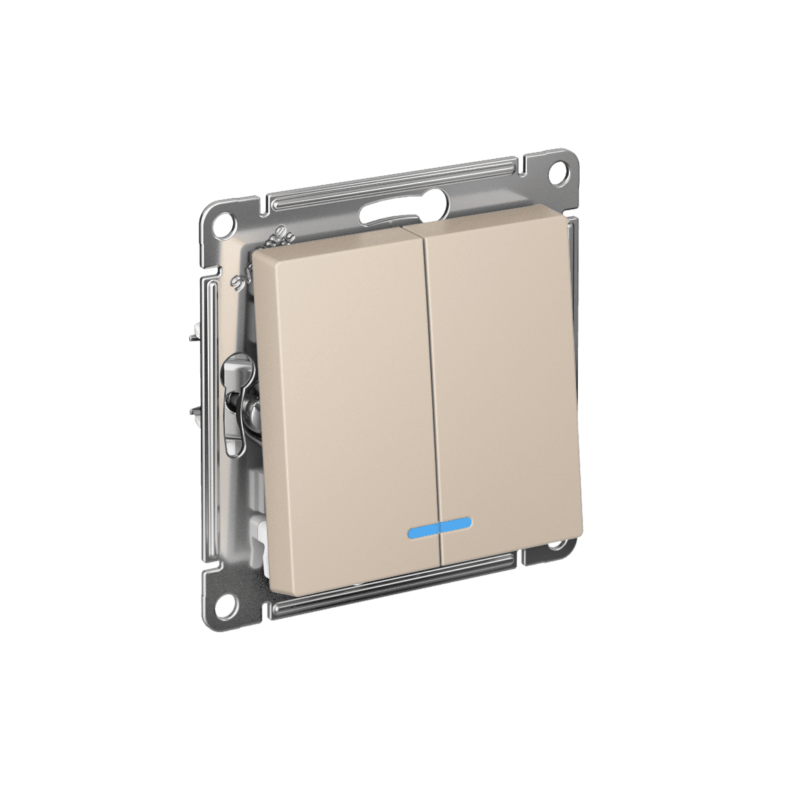 Выключатель двухклавишный с подсветкой Schneider Electric AtlasDesign песочный ATN001253