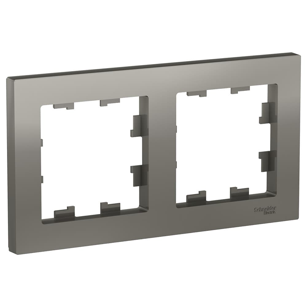 Рамка Schneider Electric AtlasDesign 2-местная сталь ATN000902