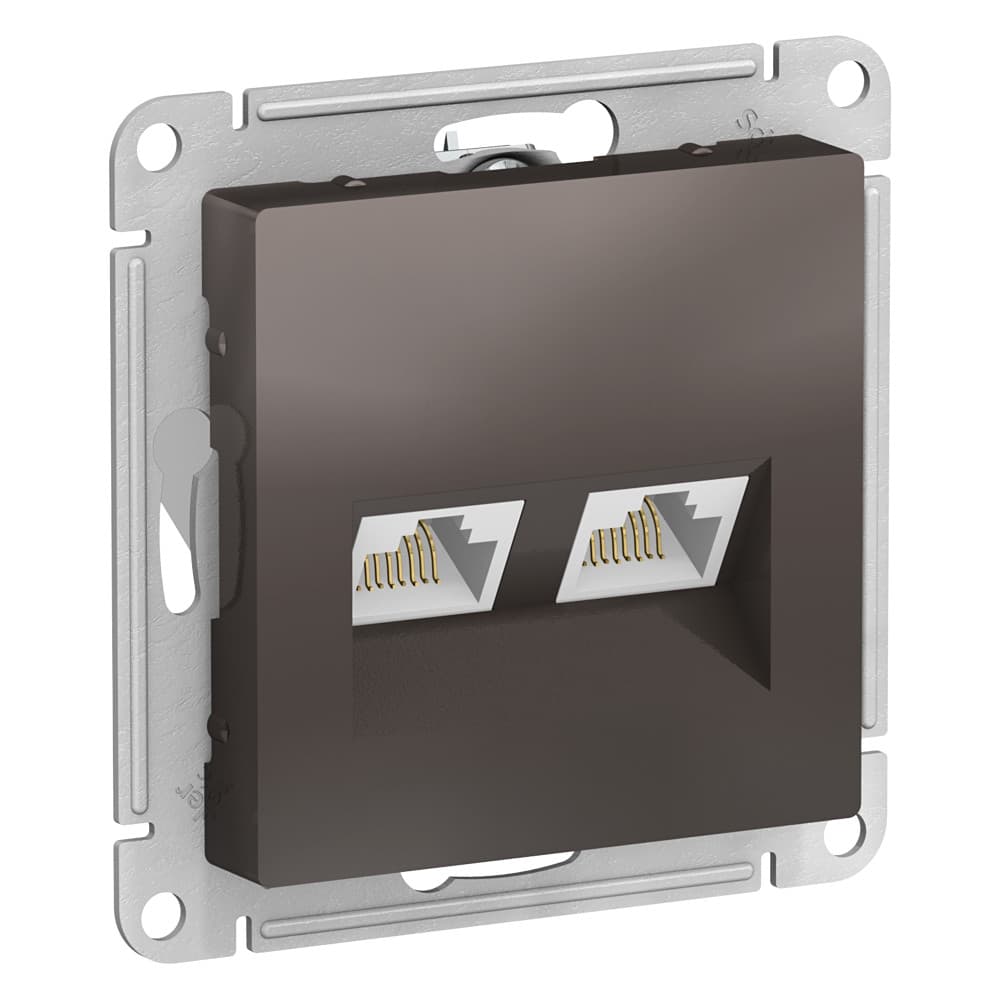 Розетка компьютерная двойная Schneider Electric AtlasDesign мокко ATN000685