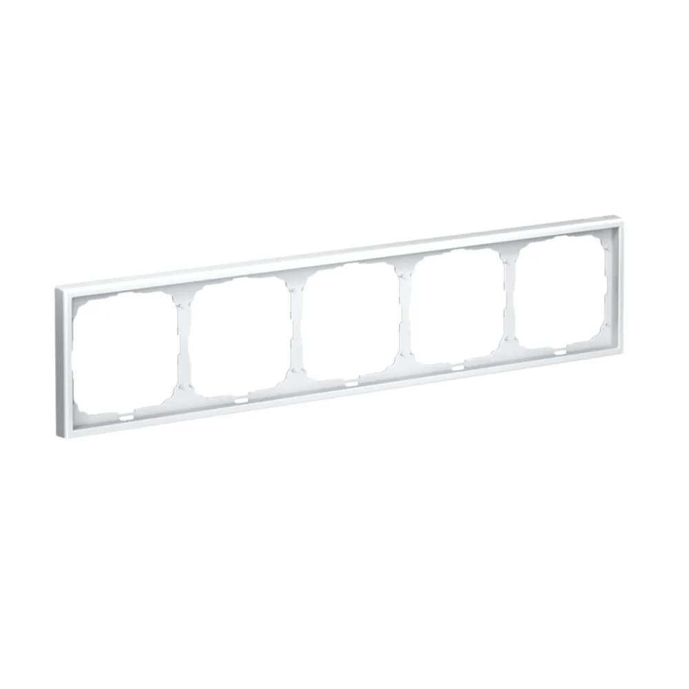 Дизайнерская рамка для пяти выключателей или розеток Systeme Electric ArtGallery, белый цвет