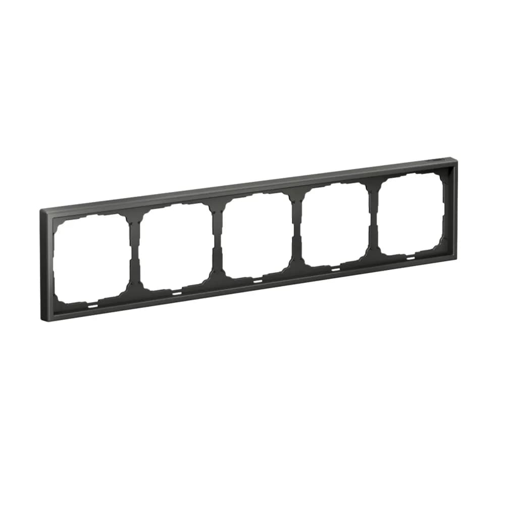 Дизайнерская рамка на 5 мест (модулей) для выключателей или розеток Systeme Electric ArtGallery, цвет базальт